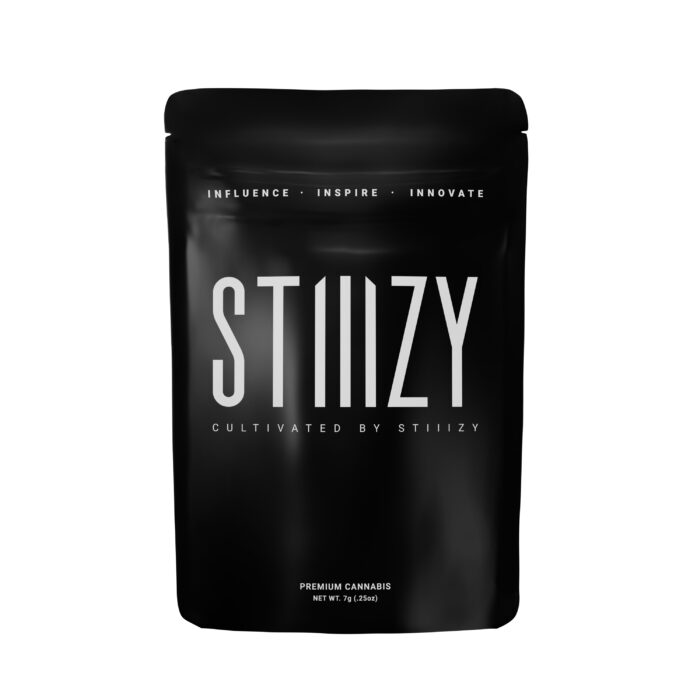 STIIIZY Black Mylar - Black Cherry strain 3.5g packaging front view.